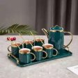 Ceramic Tea Set - Handmade Green Porcelain Teaware For Discount