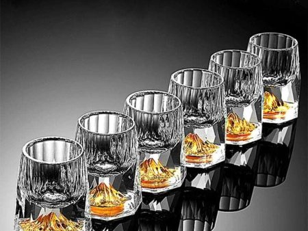 Crystal Glass Gold Foil Double Bottom Whiskey Glasses Online