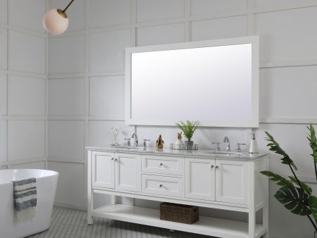 Aqua Rectangle Vanity Mirror 60 Inch In White Cheap