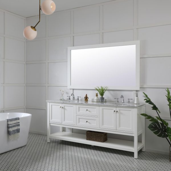 Aqua Rectangle Vanity Mirror 60 Inch In White Cheap