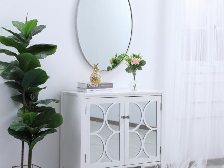 Metal Frame Oval Mirror 34 Inch In Silver on Sale