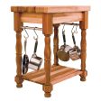 2 1 2 inch Thick Butcher Block Table w  Hanging S Hooks 1471 For Cheap