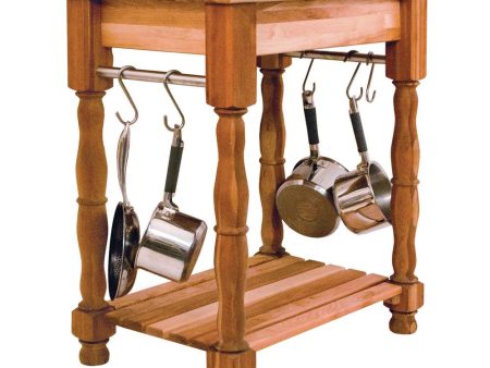 2 1 2 inch Thick Butcher Block Table w  Hanging S Hooks 1471 For Cheap