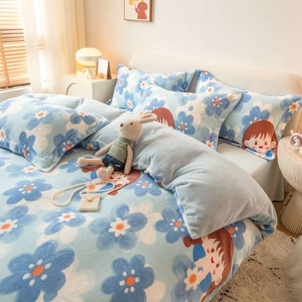 Thickened Winter Milk Velvet Bedding Set For Cheap