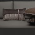 Classy Modern Italian Luxury Couch Pillow with Brown Stitching Online Sale