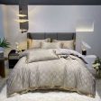 High Quality Satin Jacquard And Cotton Chic Gold Edge Duvet Cover Set Discount