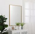 Metal Frame Rectangle Mirror 27 Inch In Brass Online now