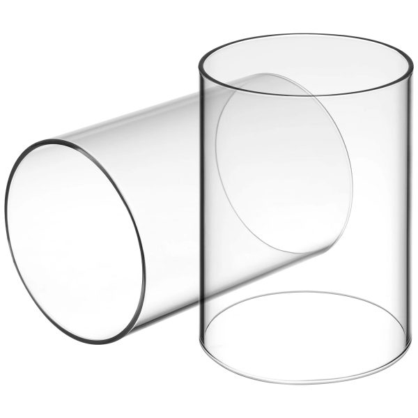 Clear Glass Tube Candleholder Shades - Set of 2 Cheap