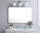 Soft Corner Metal Rectangular Mirror 27X40 Inch In Silver Supply