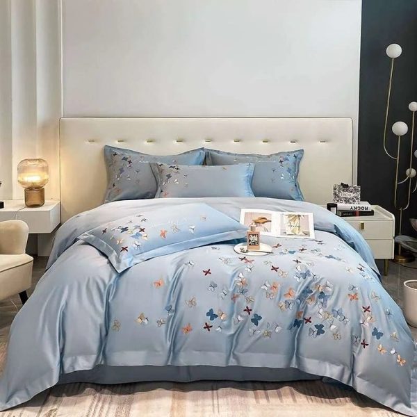 Butterfly Elegance 100% Egyptian Cotton Luxury Bedding Set Hot on Sale