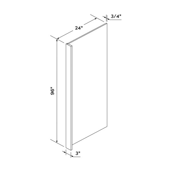 Black Shaker 24  Refrigerator End Panel with 3  Filler by Craft Sale