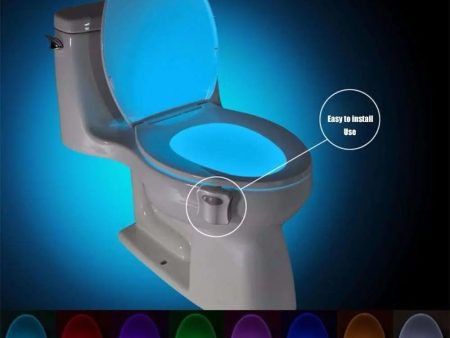 Smart Motion Sensor Toilet Seat LED Backlight Night Light 8 Colors   Waterproof Fashion