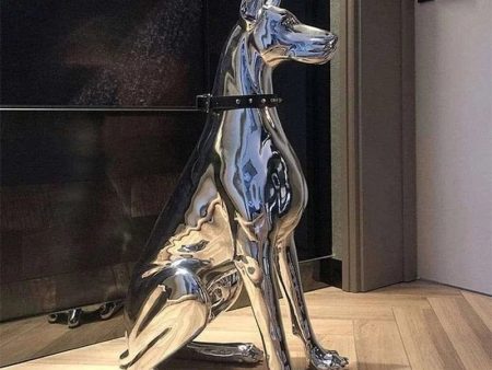 Doberman Dog Sculpture - Handcrafted Online now