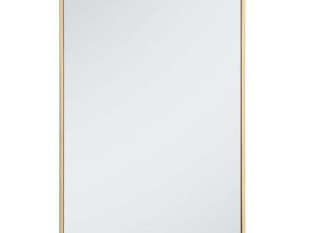 Metal Frame Rectangle Mirror 20 Inch In Brass Online Sale