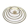 Julia M Lifestyles Nordic Glass Dining Plate Set - Modern Style with Golden Edge For Cheap