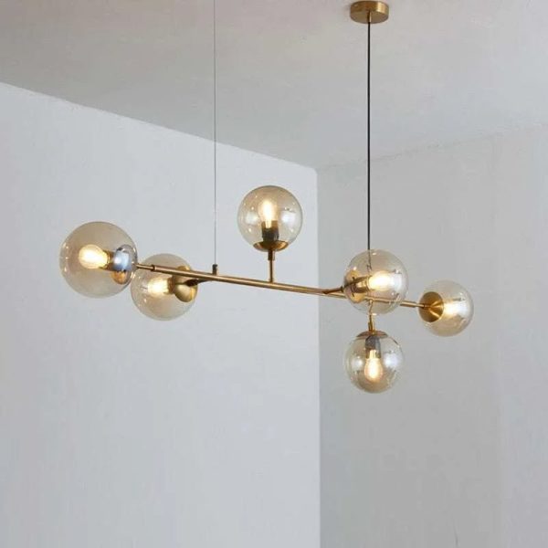 Modern Chandelier Brass Glass Ball Lighting Online Sale