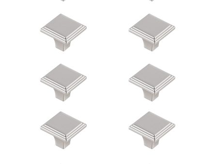 Wilow 1  Brushed Nickel Square Knob Multipack (Set Of 10) Online Hot Sale