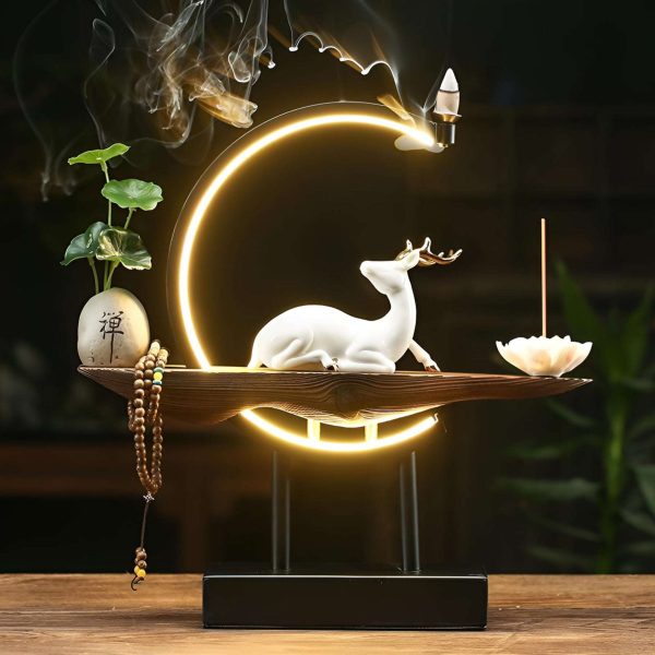 White Porcelain Deer USB Plug-In Light Ring Online