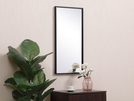 Metal Frame Rectangle Mirror 14X28 Inch In Black For Sale