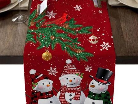 Festive Linen Christmas Table Runner Online