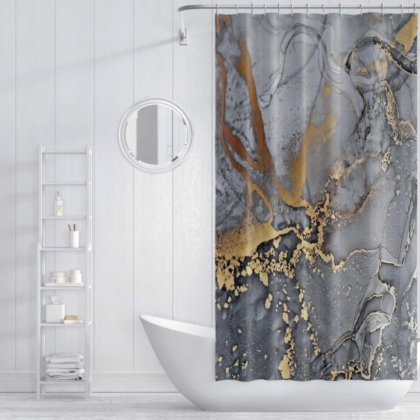 Luxury Marble Decorative Waterproof  Shower Curtain Fashion