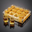 Julia M Lifestyles 12pcs Elegant Square Wine & Shot Glass Set Hot on Sale