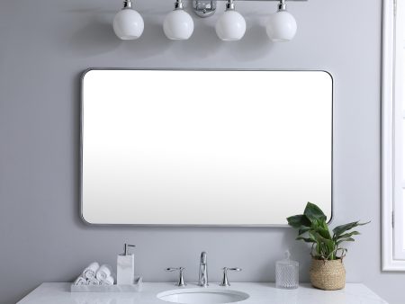 Soft Corner Metal Rectangular Mirror 30X48 Inch In Silver Online