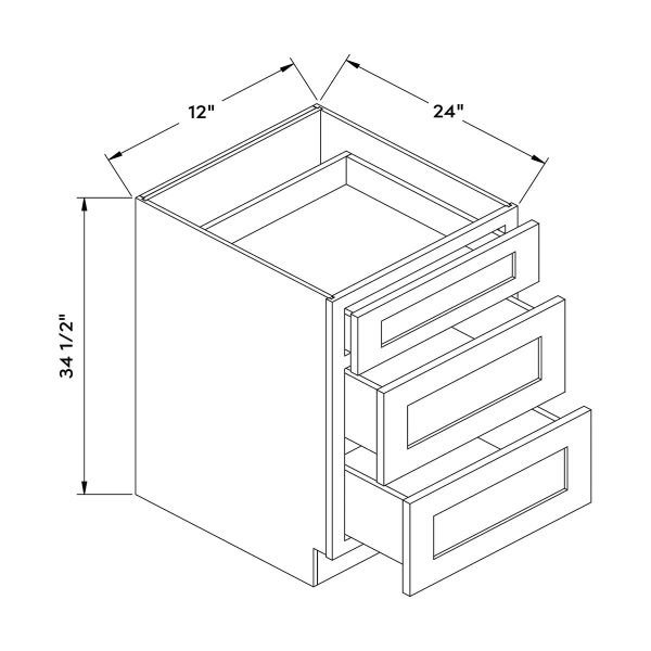 Aqua Shaker 12”W Drawer Base Cabinet by Craft For Cheap