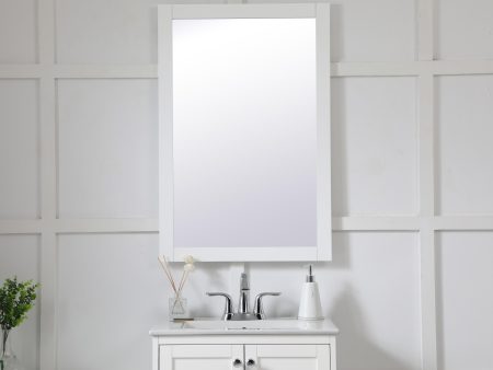 Aqua Rectangle Vanity Mirror 24 Inch In White Fashion