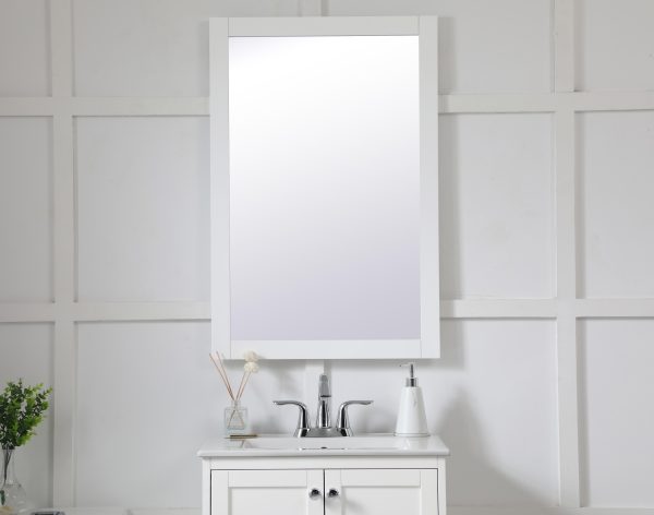 Aqua Rectangle Vanity Mirror 24 Inch In White Fashion