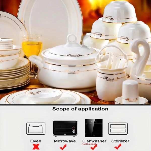 Elegant 60-Piece Fine Bone China Dinner Set Supply