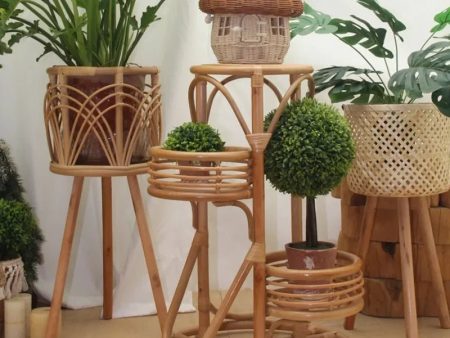 Julia M Lifestyles Indonesian Rattan Flower Shelf Fashion