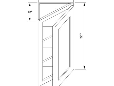 Black Shaker 12”W x 30”H Wall Angle Corner Cabinet by Craft Online Hot Sale