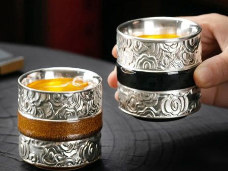 Luxurious Handmade 999 Pure Silver Gilded Tianmu Teacup - 100ml For Cheap