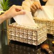 Crystal Facial Tissue Box Holder Crystal Cube Napkin Dispenser For Cheap