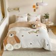 Cute Cartoon Bear Applique Washed Cotton Child Bedding Set Online now