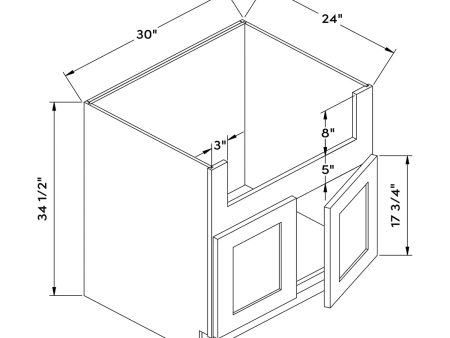 Aqua Shaker 30”W Farm Sink Cabinet by Craft For Cheap