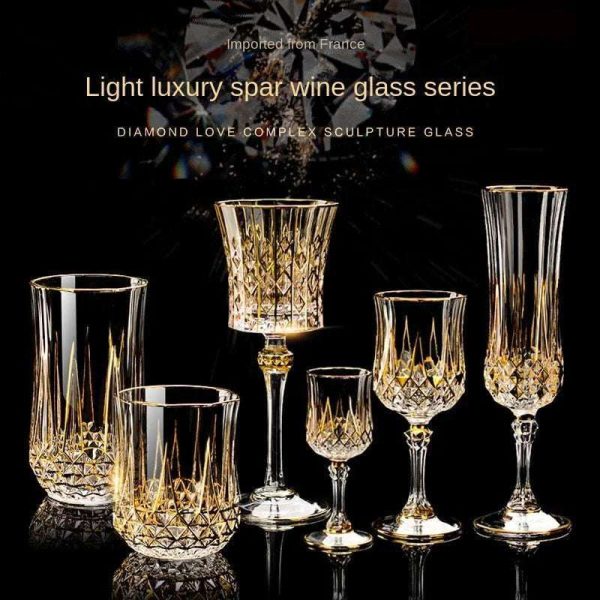 European Elegance Crystal Whiskey and Wine Glass Set Cheap