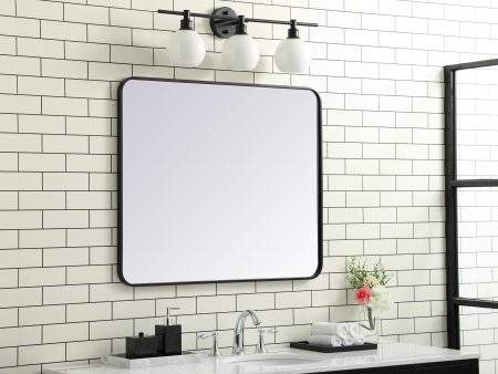 Soft Corner Metal Rectangular Mirror 30X36 Inch In Black Supply