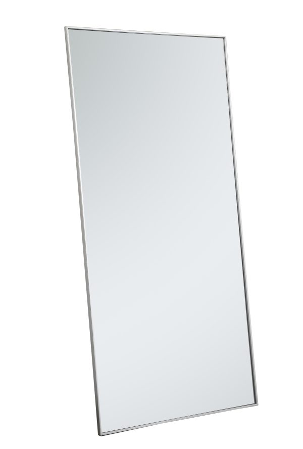 Metal Frame Rectangle Mirror 36 Inch In Silver For Cheap