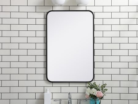 Soft Corner Metal Rectangular Mirror 20X30 Inch In Black Online