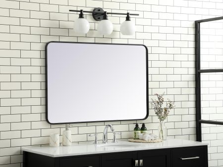 Soft Corner Metal Rectangular Mirror 28X42 Inch In Black Online Hot Sale