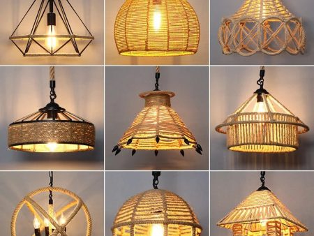 Retro Hemp Rope E27 Industrial Style LED Pendant Light Online now