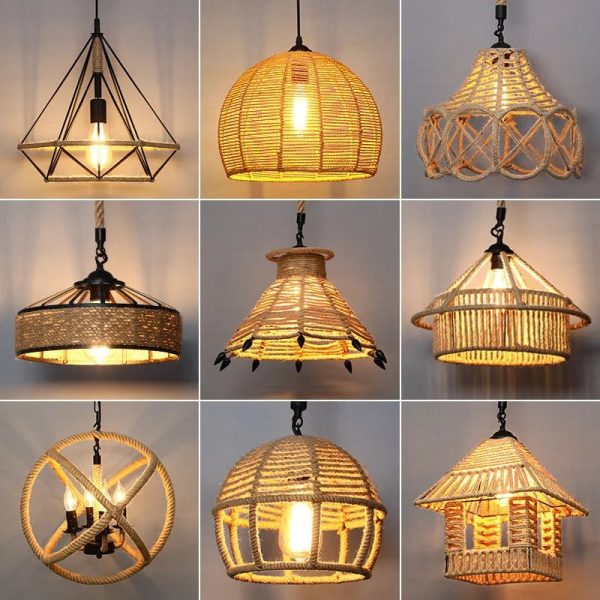 Retro Hemp Rope E27 Industrial Style LED Pendant Light Online now