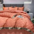 High Quality Satin Jacquard And Cotton Chic Gold Edge Duvet Cover Set Discount