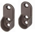 1 Pair Oval Wardrobe Rod Tube Open End Support Cap Flanges with Installation Screws Hot on Sale