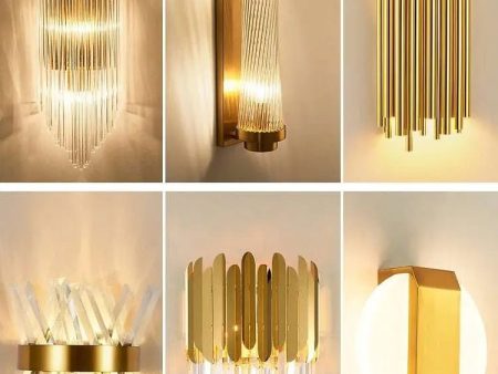 Modern Light Luxury Crystal Gold Wall Lamps Sale