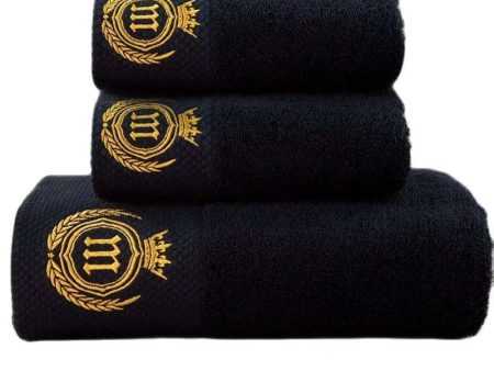 Black High-end Custom Towel Set on Sale