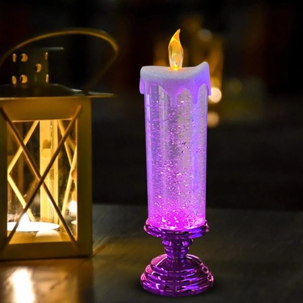 7-Color Gradient LED Crystal Candle Fashion