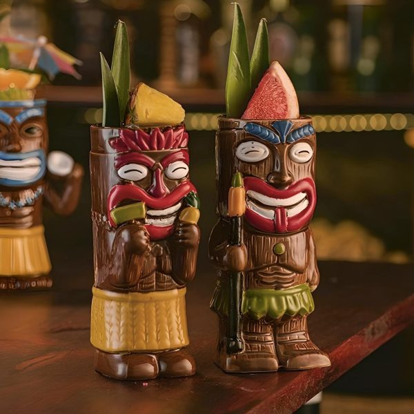 Hawaiian Brown Tiki Mug - Tropical Cocktail Delight Discount